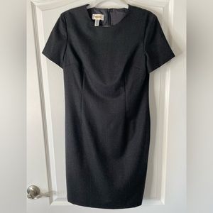 114. Talbots size 10 petite LT weight wool short sleeve dress in gray career